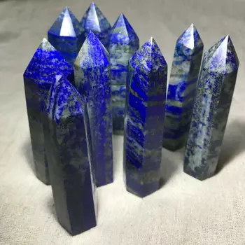 5 ks Prírodné kryštály Lapis Lazuli prútik Quartz poukázal stick Crystal Kameň Bod Uzdravenie Prútik Obelisk domáce dekorácie, darčeky