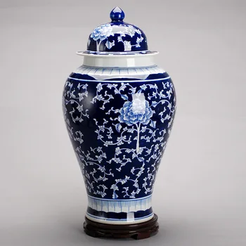 Jingdezhen Keramická nádoba Vysoko kvalitné Ručne maľované Modrá A Biela Domáce Dekorácie Váza Moderné Tvorivé Remeselné Porcelánu jar váza