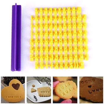 Kreatívne Alfanumerický Biscuit Plesne List Kompresie Formy Nastaviť Cake Decoration Biscuit Pečenie Zásobník Pečivo Nástroj