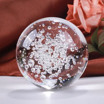 60/80 MM Transparentné Bubliny Crystal Ball Feng Shui Magic sklenenú Guľu veľa Šťastia Svete Miniatúrne Domáce Dekorácie Office Ozdoby