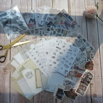 45 Ks DIY starý súbor Tému Značku Mini Card na Pozadí Plavidlá, Papier, pečiatky Scrapbooking Kreatívne sadu Darčekové Použitie